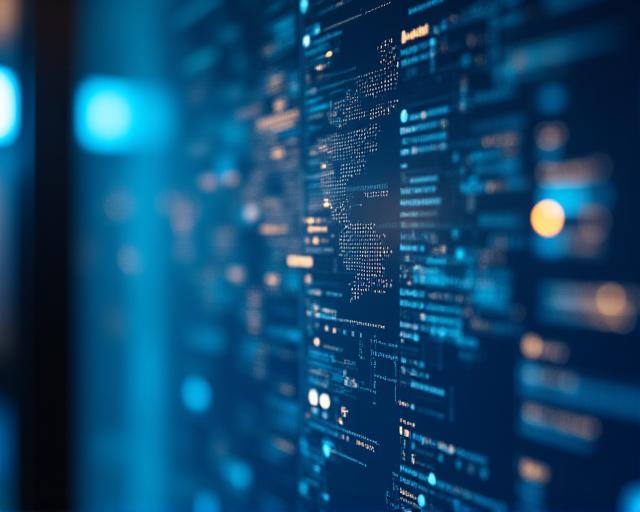 High-tech data visualization showing market trends